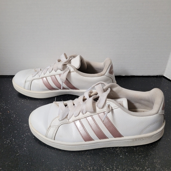 Adidas Cloudfoam Advantage Rose Gold Stripe Sneakers - Picture 6 of 8
